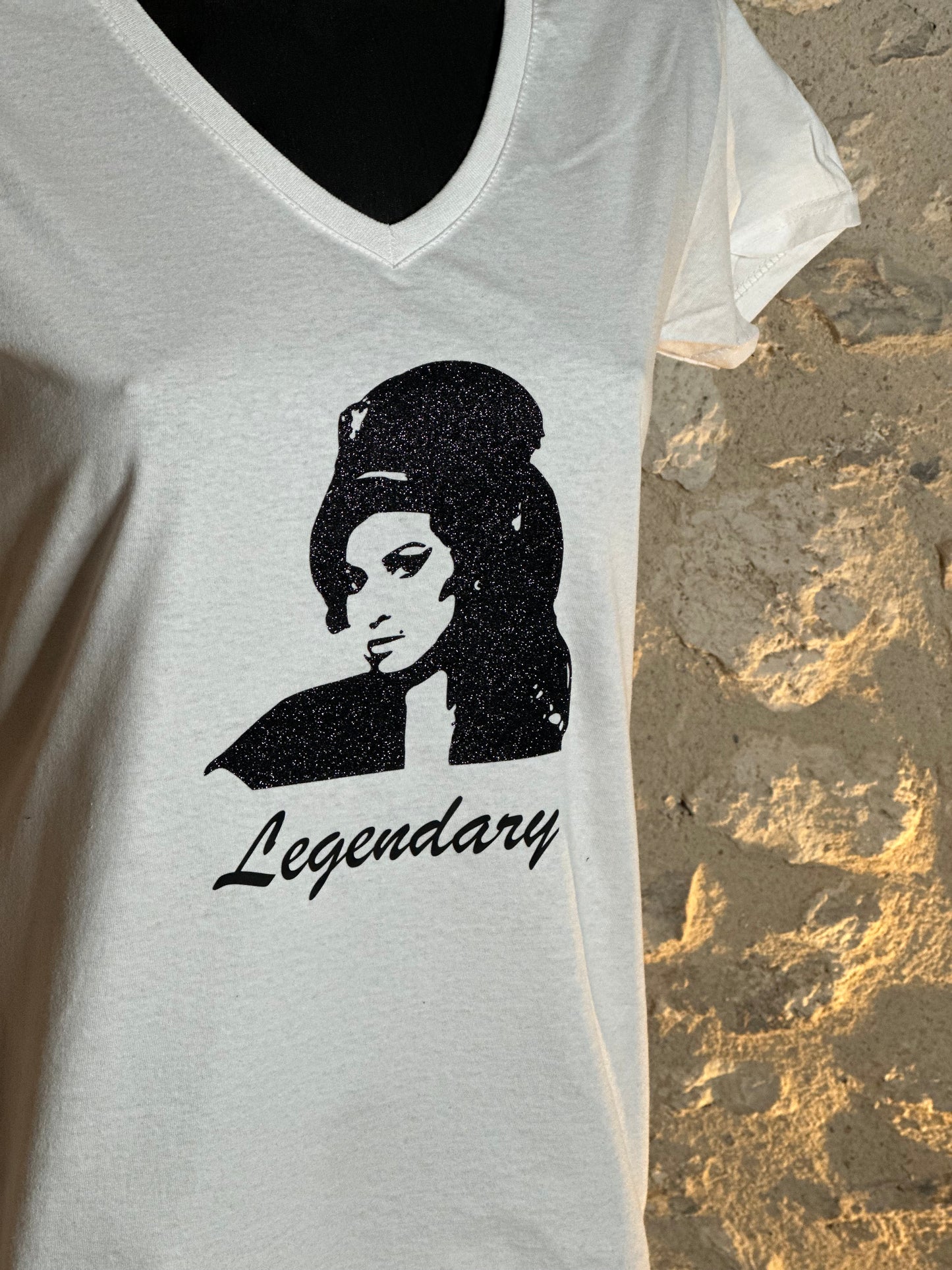 T-shirt femme -Amy Wiinehouse Legendary-Effet glitter