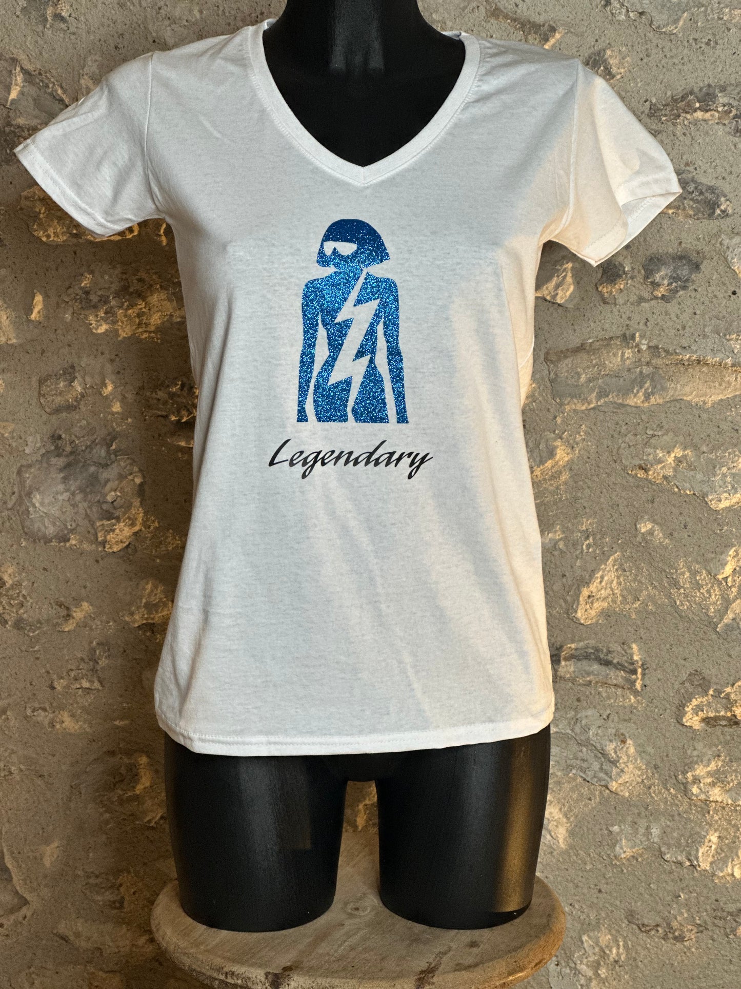 T-shirt femme-Lady Gaga-Legendary- Effet glitter
