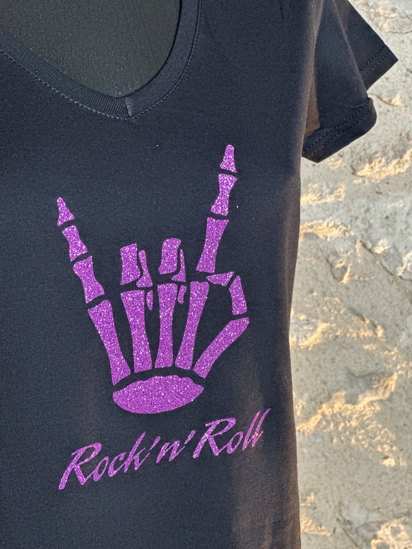 T-shirt femme-Rock'n'Roll-Effet glitter