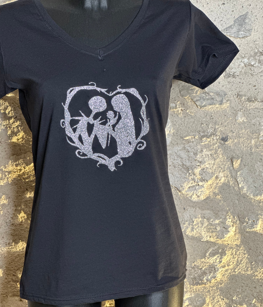 T-shirt femme-Les noces funèbres-Effet glitter