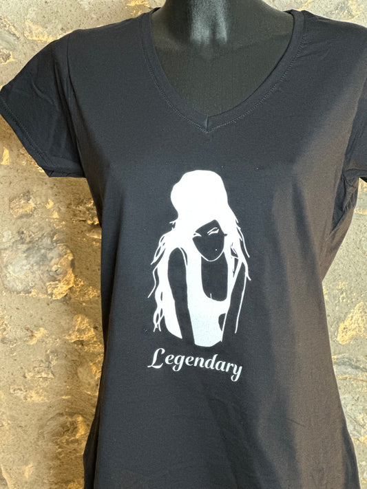 T-shirt femme -Amy Wiinehouse Legendary-Effet glitter
