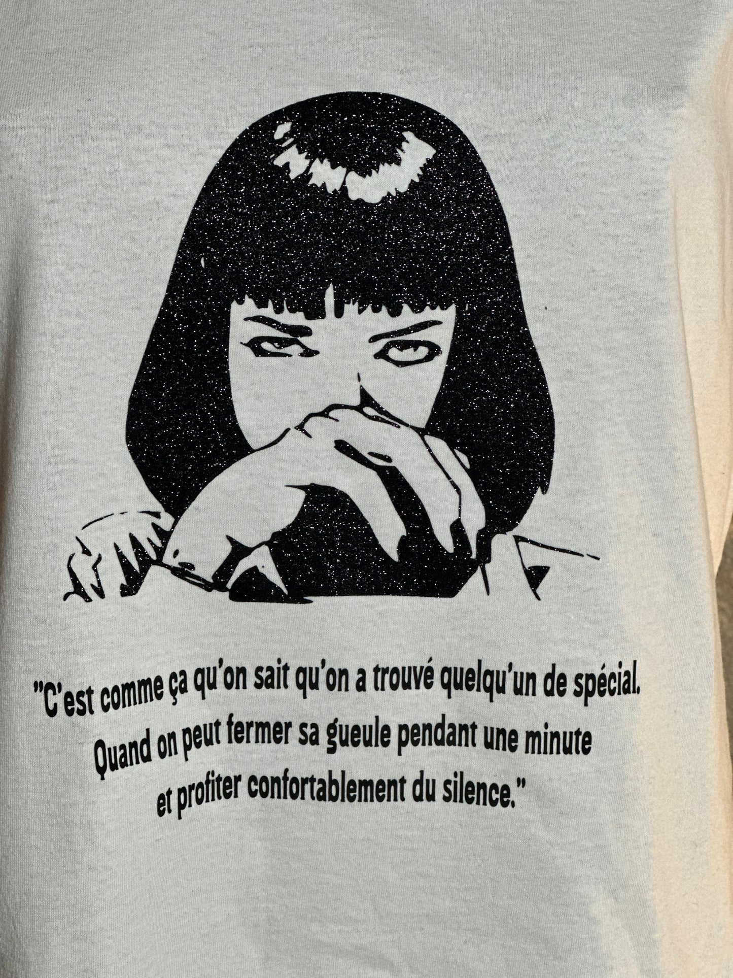 t-shirt femme-Mia Wallace-effet glitter