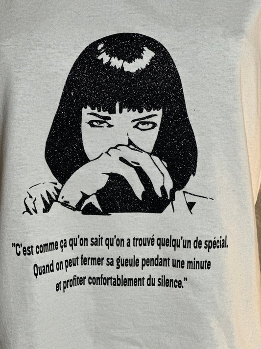 t-shirt femme-Mia Wallace-effet glitter