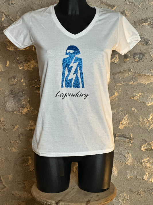 T-shirt femme-Lady Gaga-Legendary- Effet glitter