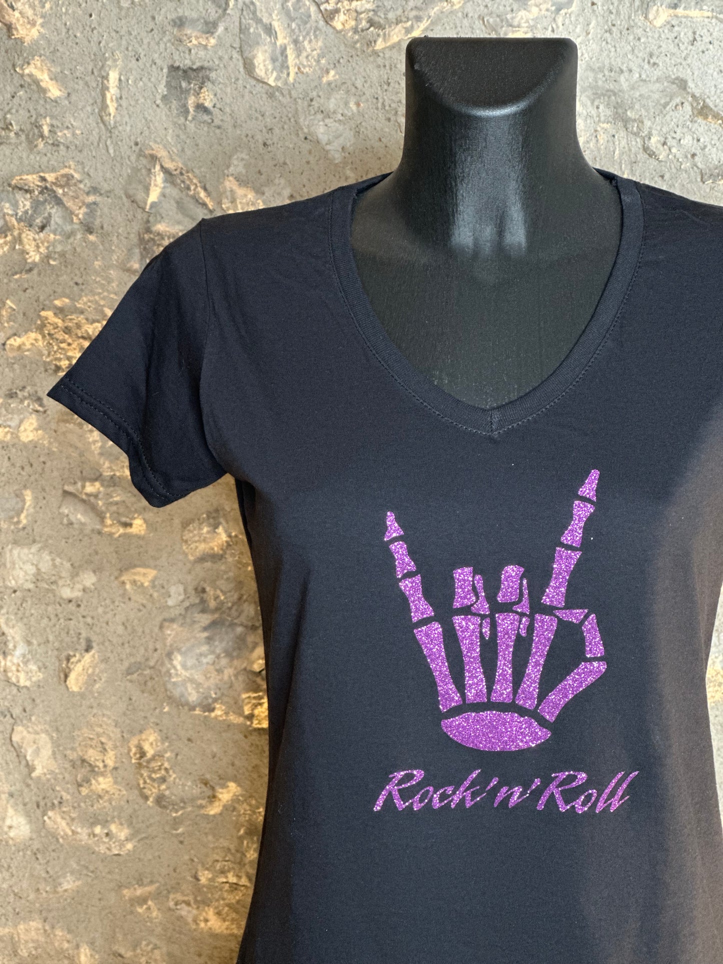 T-shirt femme-Rock'n'Roll-Effet glitter